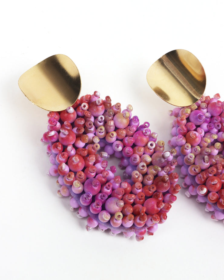 BLAIZ | 227 | Tie Dye Mermaid Lilac Beaded Earrings