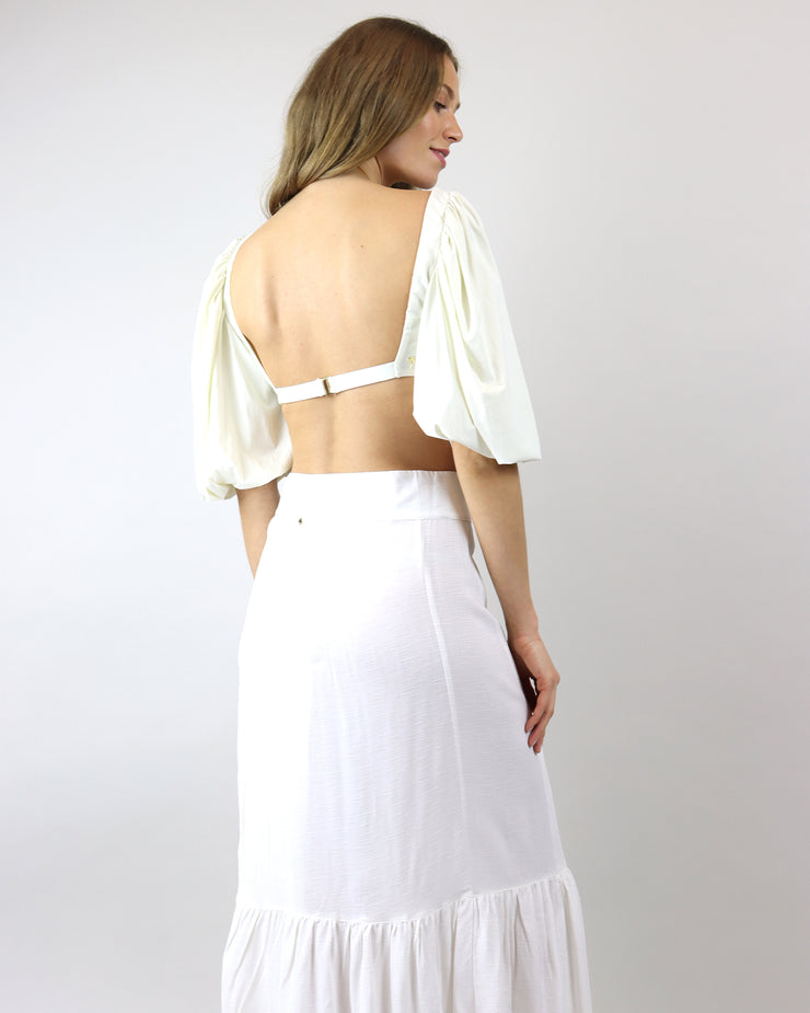 BLAIZ | Agua De Coco | Off-White Wrap Maxi Skirt 