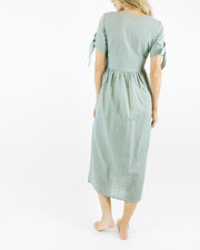 BLAIZ Palmacea Green Tea Eyelet Buttoned Dress