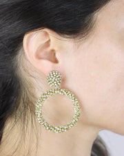 Blaiz Crystal Gold  Arara Hoop Earrings