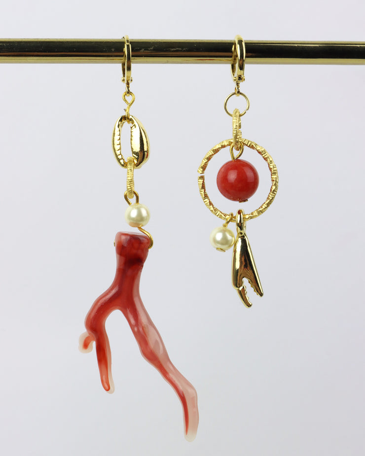 BLAIZ Midnight Foxes Studio Coral & Crab Claw Earrings