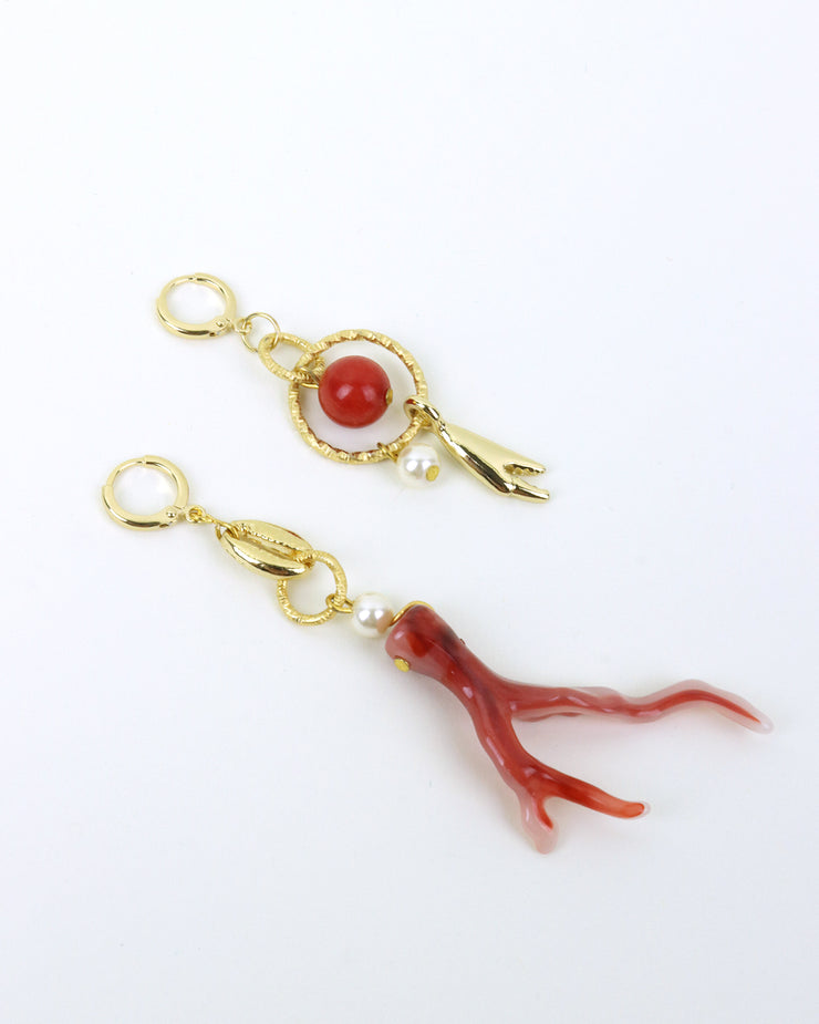 BLAIZ Midnight Foxes Studio Coral & Crab Claw Earrings