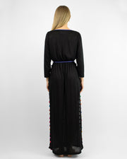 Blaiz Pitusa Santorini Black Printed Slits Maxi Dress