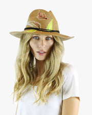 Jewelled Feather Panama Hat