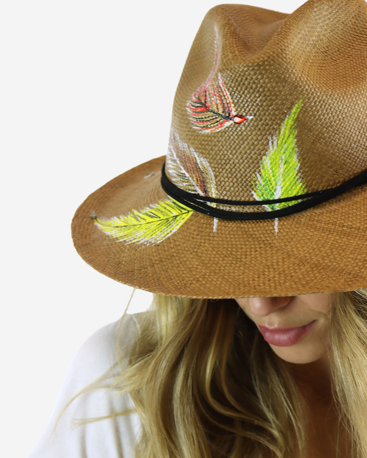 Jewelled Feather Panama Hat