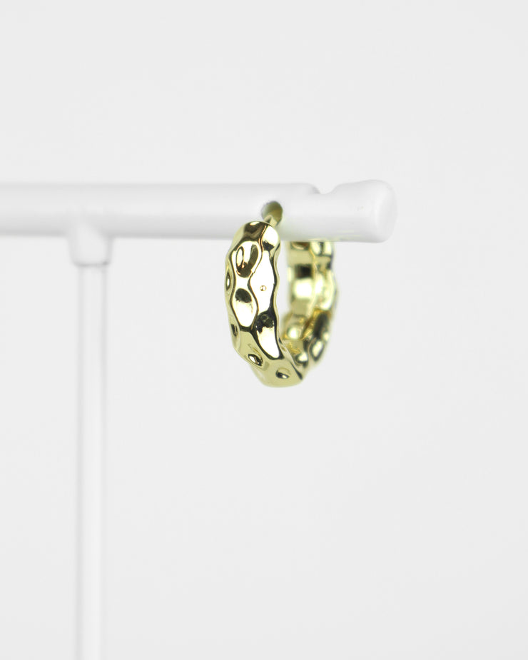 BLAIZ 227 Gold Mini Textured Hoop Earrings