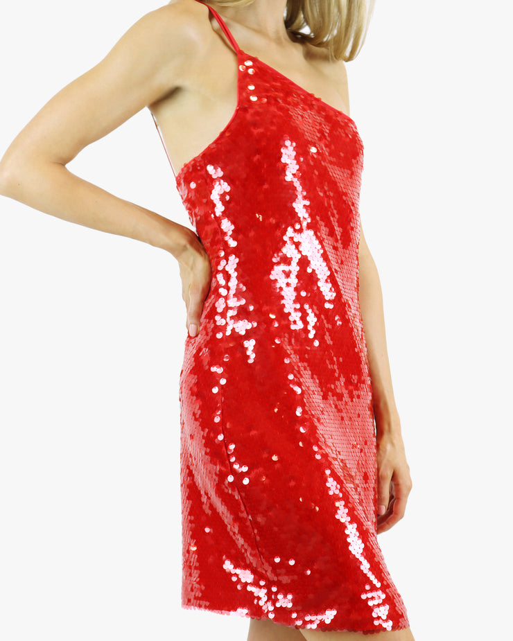 Lithium Red Sequin Mini Dress