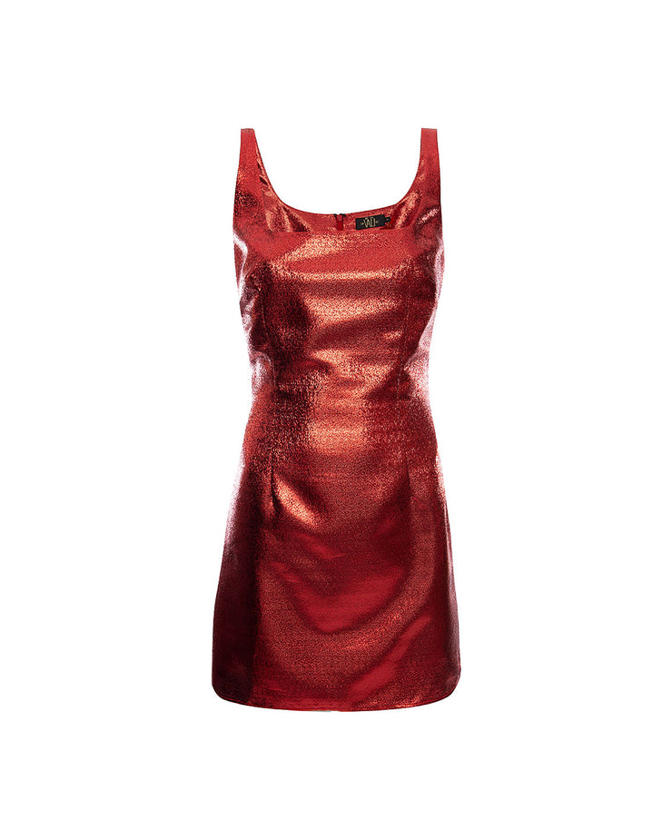 BLAIZ De La Vali Limon Red Lurex Mini Dress