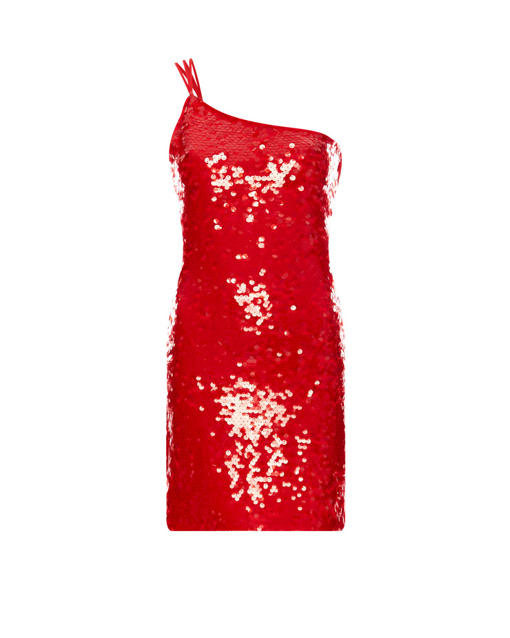 BLAIZ De La Vali Lithium Red Sequin Mini Dress