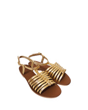 ANAS | BLAIZ | Gold Gladiator Leather Sandals