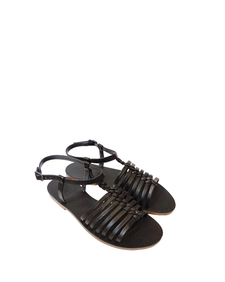 ANAS | BLAIZ | Black Gladiator Leather Sandals