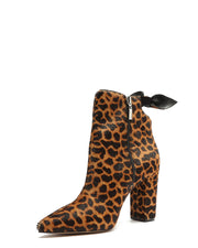 BLAIZ Schutz Arezzo Leopard Print Bow Heeled Ankle Boots