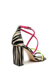 BLAIZ Schutz Arezzo Accent Zebra Print Strappy Heels