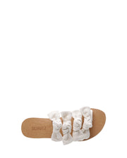 SCHUTZ | BLAIZ | Cream Canvas Bow Sandals Flats Slip Ons