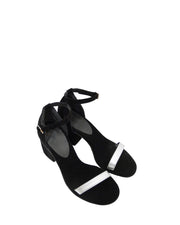 ANAS | BLAIZ | Black & Silver Nubuck High Heel Sandals