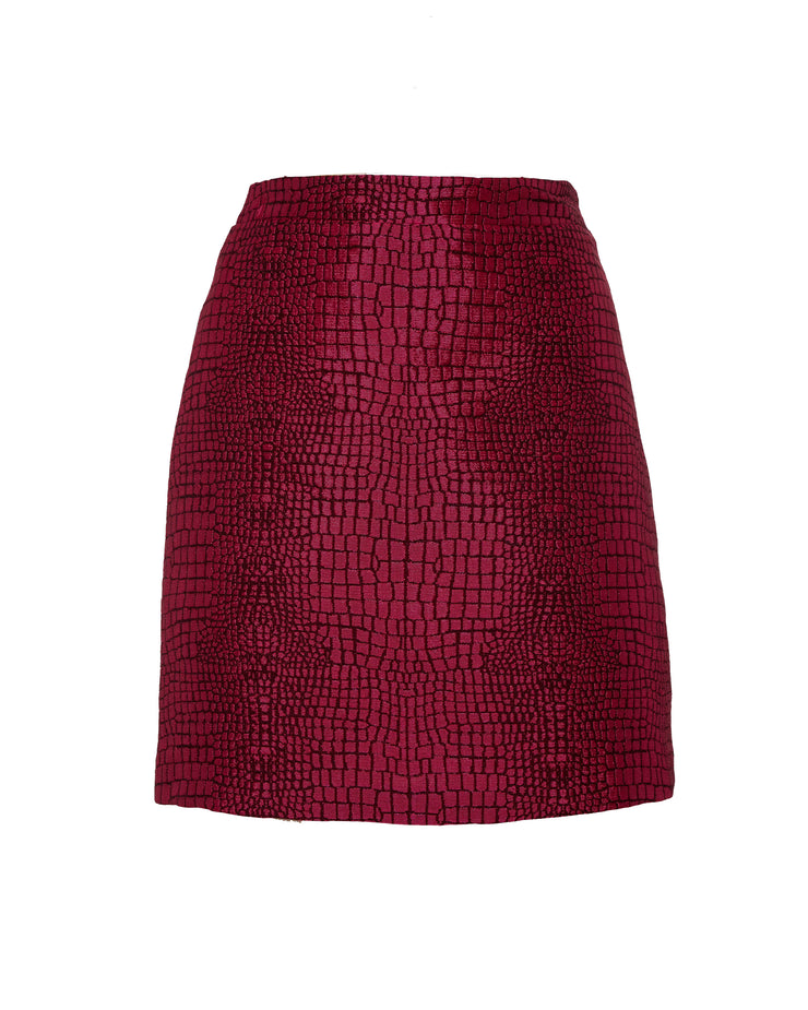 ANDAMANE | BLAIZ | Fuchsia Croco Mini Skirt