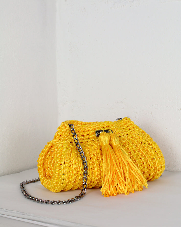 LADI FOR BLAIZ | BLAIZ | Yellow Crochet Cross-Body Bag
