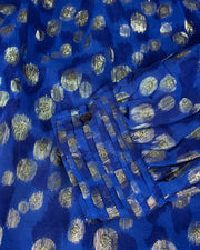 Blaiz Arara Helena Pleated Lurex Royal Blue Blouse