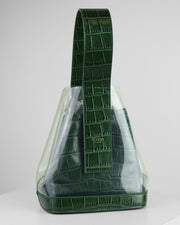 Blaiz Florian Clear and Green Croc Bucket Bag