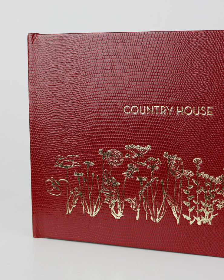 SLOANE STATIONERY | BLAIZ | Country House Burgundy A5 Notebook Guest Book