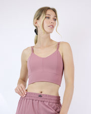 Blaiz Activewear Dusty Pink Vivian Longline Straight Strappy Sports Bra