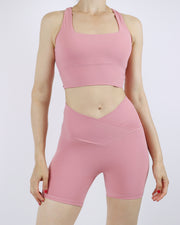 Blaiz Activewear Pink Flamingo Callie V Waist Shorts