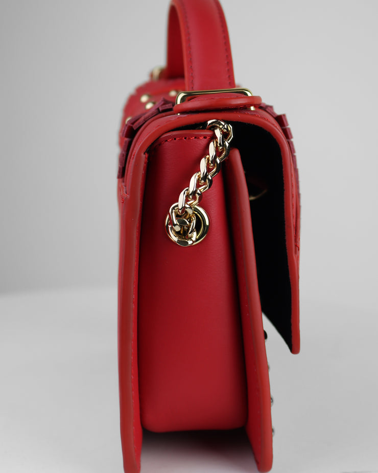 Mini Red and Gold Studs Crossbody Bag