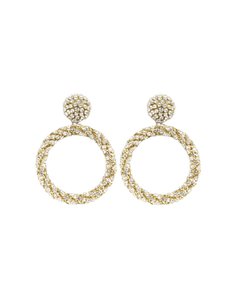 Blaiz Crystal Gold Arara Hoop Earrings