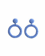 Blaiz Cornflower Blue Arara Beaded Hoop Earrings