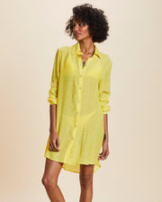 Blaiz Cia Maritima Yellow Lisos Shantung Shirt Dress