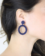 Blaiz Navy Blue Arara Beaded Hoop Earrings™
