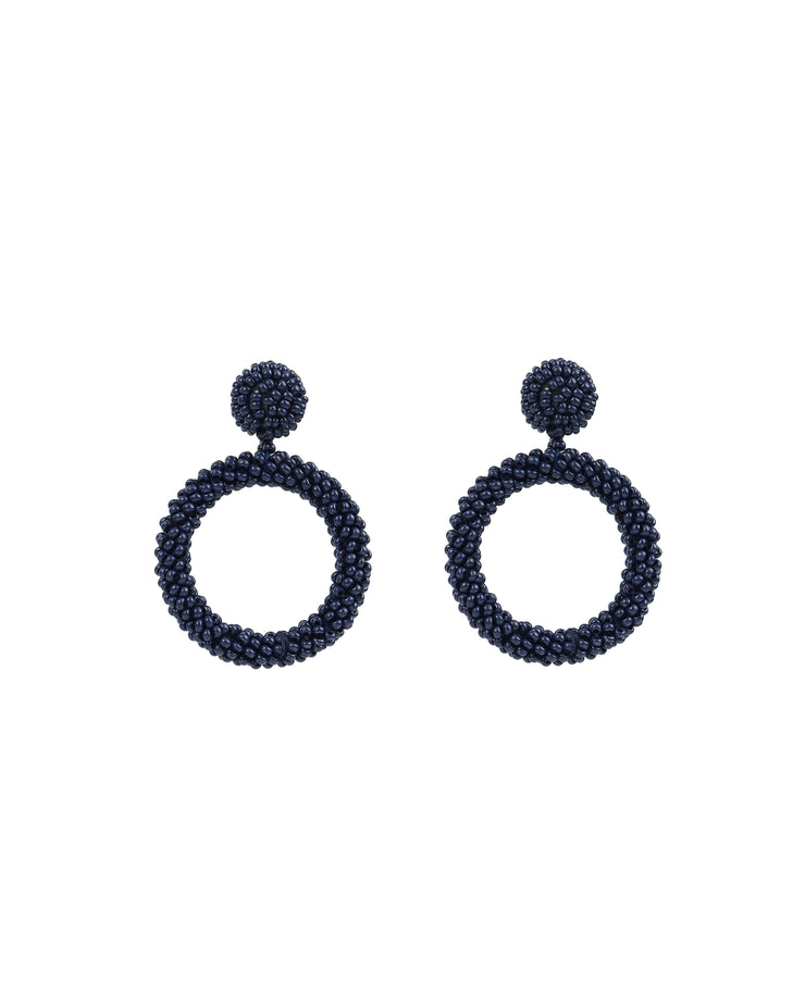 Blaiz Navy Blue Arara Beaded Hoop Earrings™