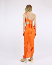 Blaiz Baobab Marea Orange Amber One-Shoulder Top and Tie Knot Skirt Set