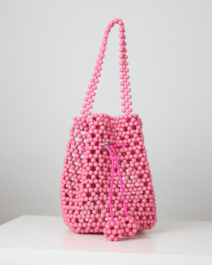 227 | BLAIZ | Pink Beaded Basket Bag