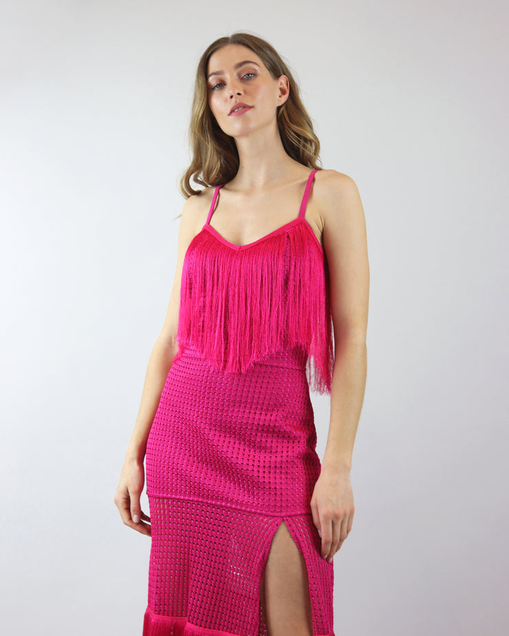 Hot Pink Fringe Dress