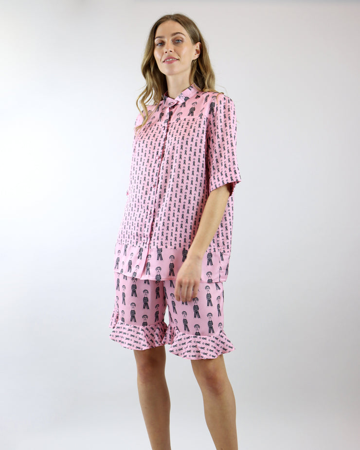 Millennial Pink Print Shorts