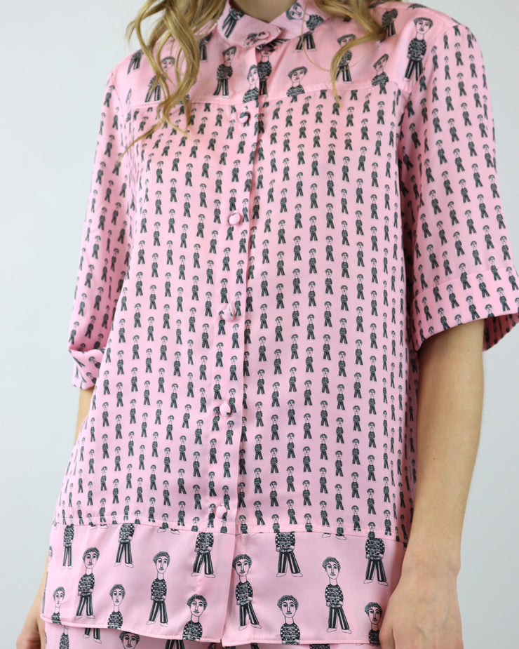 Millennial Pink Print Shirt
