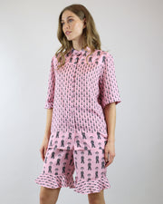 Millennial Pink Print Shorts