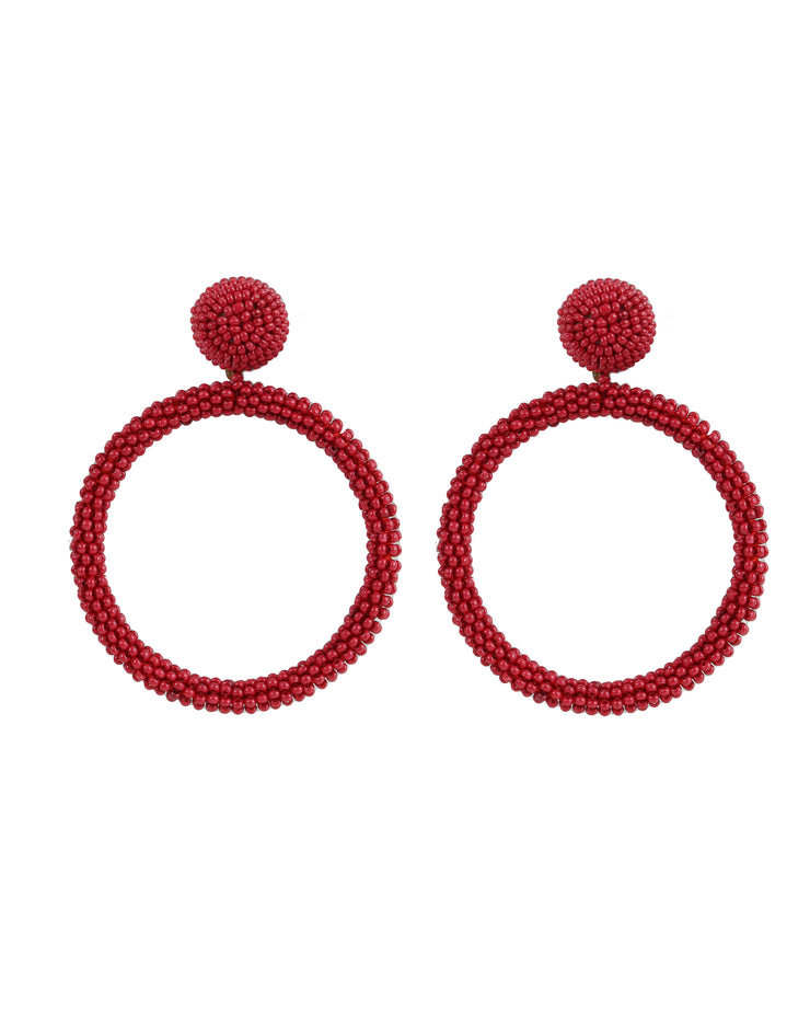 Blaiz Red Maxi Arara Beaded Hoop Earrings™