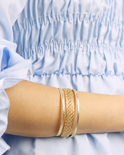Blaiz Triple Gold Plait Wrap Bracelet Cuff