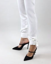 White Bow High Waisted Trousers
