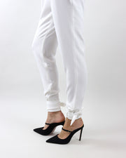 White Bow High Waisted Trousers