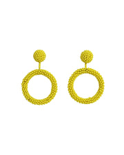 Blaiz 227 Yellow Arara Beaded Hoop Earrings