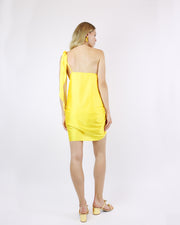 Blaiz Baobab Marea Luz Yellow Side Tie-Knot One-Shoulder Mini Dress