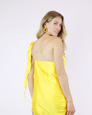 Blaiz Baobab Marea Luz Yellow Side Tie-Knot One-Shoulder Mini Dress